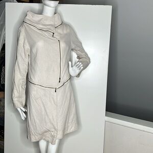 Osklen Sz P Small (Fits 4-6) Linen Cotton Geometric Jacket Dress